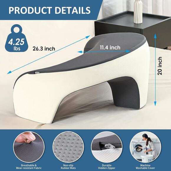 🔥Lap Desk Reading Gaming Pillow with Memory Foam Comfort Bed Rest Pillow BNWT🔥 - Picture 4 of 7